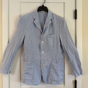 BC Collection Mens 40 Light Blue 100% Linen Lightweight Sport Coat Jacket